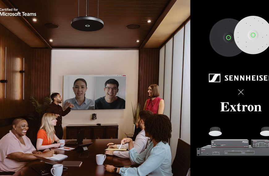Az Extron és a Sennheiser Microsoft Teams tanúsítvánnyal rendelkező biztonságos, AI-kompatibilis vállalati megoldásai